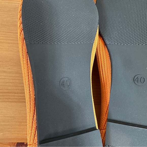Newbella | Rust Orange Knit Ballet Flats | Square Toe Slip-On | Size 9 - Picture 5 of 6